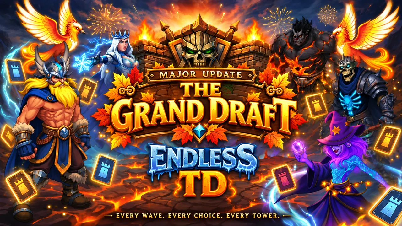 The Grand Draft: a major update for Endless TD. Every wave. Every choice. Every tower.